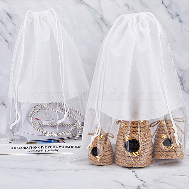 Non-woven Fabric Shoes Storage Bags with Visible Window(ABAG-WH0045-13B)-5