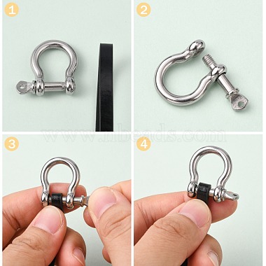304 Stainless Steel D-Ring Anchor Shackle Clasps(STAS-P198-11A)-3