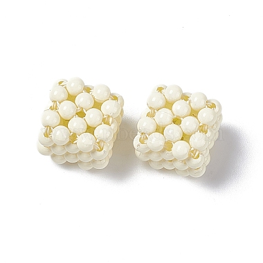 Handmade Opaque Plastic Woven Beads(KY-P015-06E)-3