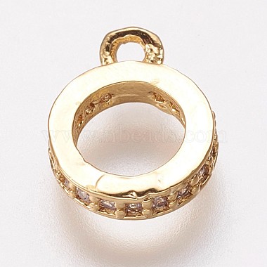 10mm Clear Ring Brass+Cubic Zirconia Hanger Links
