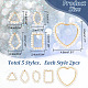10Pcs 5 Styles Transparent Glass & Brass Pendants(PALLOY-AB00162)-2