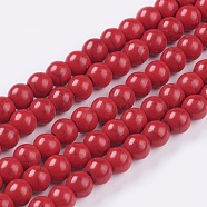 Synthetic Turquoise Beads Strands, Dyed, Round, Crimson, 6mm, Hole: 1.2mm, about 67pcs/strand, 15.75 inch(TURQ-G106-6mm-02H)