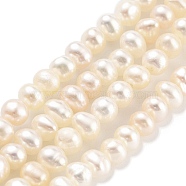 Natural Cultured Freshwater Pearl Beads Strands, Potato, Antique White, 3.2~3.6mm, Hole: 0.5mm, about 63~70pcs/strand, 7.68~7.87 inch(19.5~20cm)(PEAR-C003-24)