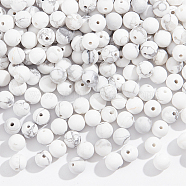 3 Strands Natural Howlite Beads Strands, Frosted, Round, 6mm, Hole: 0.8mm, about 60pcs/strand, 14.1 inch(G-NB0004-85)