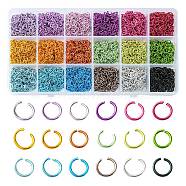 36G 18 Colors Aluminum Wire Open Jump Rings, Round Ring, Mixed Color, 20 Gauge, 6x0.8mm, 2g/color(FIND-FS0001-82)