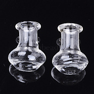 Handmade Blown Glass Globe Cover, For Bottle Pendant Making, Clear, 20.5~21.5x16~16.5mm, Half Hole: 6mm, Bottle Capacity: 1.8ml(0.06 fl. oz)(BLOW-T001-11)