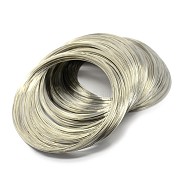 Carbon Steel Memory Wire, for Collar Necklace Making, Necklace Wire, Platinum, 22 Gauge, 0.6mm, about 900 circles/1000g(MW11.5CM-NF)