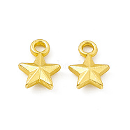 Rack Plating Alloy Charms, Cadmium Free & Lead Free & Nickle Free, Star Charms, Matte Gold Color, 11x8x3mm, Hole: 1.8mm(FIND-G045-21MG)