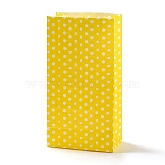 Rectangle Kraft Paper Bags, None Handles, Gift Bags, Polka Dot Pattern, Yellow, 9.1x5.8x17.9cm(CARB-K002-02A-09)