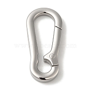 304 Stainless Steel Keychain Clasps, Curved Surface, Stainless Steel Color, 48x22x6mm(STAS-G321-04P)