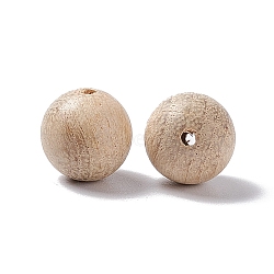 Round Wood Beads, Lead Free, Undyed, Blanched Almond, 10.5mm, Hole: 1.8mm(WOOD-I008-07)
