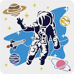 Large Plastic Reusable Drawing Painting Stencils Templates, for Painting on Scrapbook Fabric Tiles Floor Furniture Wood, Square, Space Theme Pattern, 300x300mm(DIY-WH0172-674)