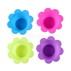 Flower Cake DIY Food Grade Silicone Mold, Cake Molds (Random Color is not Necessarily The Color of the Picture), Random Color, 91x32mm, Inner Diameter: 65mm(DIY-K075-03)