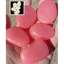 Resin Imitation Luminous Stone Display Decoration, Nuggest, Hot Pink, 45mm(PW-WG93589-03)