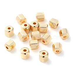 Rack Plating Brass Beads, Long-Lasting Plated, Hexagon, Real 14K Gold Plated, 4x4x4.5mm, Hole: 1mm(KK-D097-09G-01)