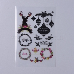 Filler Stickers(No Adhesive on the back), for UV Resin, Epoxy Resin Jewelry Craft Making, Christmas Themed Pattern, 150x105x0.1mm(DIY-D039-04A)