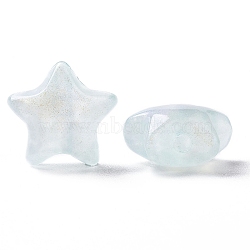 Luminous Acrylic Beads, Glitter Beads, Glow in the Dark, Star, Light Blue, 14x15x8mm, Hole: 2mm, about 580pcs/500g(OACR-E010-23A)