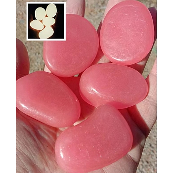 Resin Imitation Luminous Stone Display Decoration, Nuggest, Hot Pink, 45mm