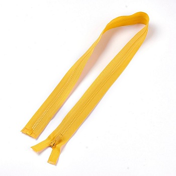 Garment Accessories, Nylon and Resin Zipper, with Alloy Zipper Puller, Zip-fastener Components, Gold, 77.5x3.3cm