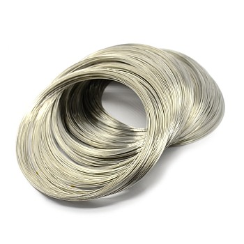 Carbon Steel Memory Wire, for Collar Necklace Making, Necklace Wire, Platinum, 22 Gauge, 0.6mm, about 900 circles/1000g