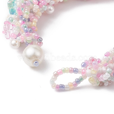 Flower Glass Seed Braided Beaded Bracelets(BJEW-MZ00059)-4