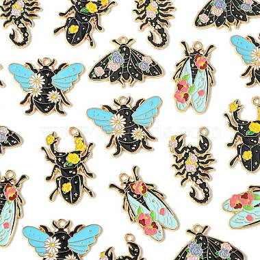 20 pcs 5 styles pendentifs en alliage d'émail de la série insectes(ENAM-CJ0005-40)-8