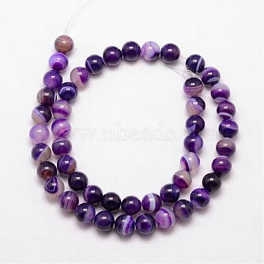 Natural Striped Agate/Banded Agate Bead Strands(G-K166-13-10mm-04)-2
