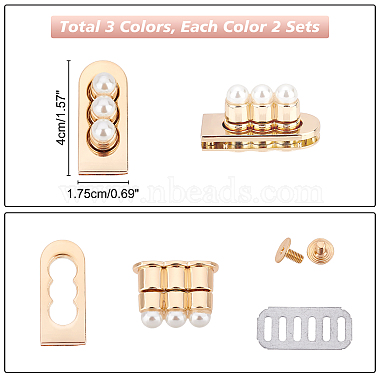 SUPERFINDINGS 6Pcs 3 Colors Zinc Alloy Twist Bag Lock Purse Catch Clasps(PURS-FH00001-06)-2