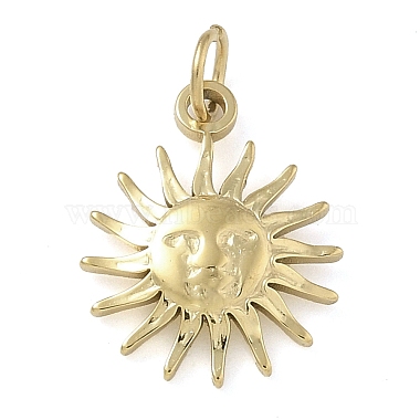 Real 14K Gold Plated Sun 304 Stainless Steel Pendants