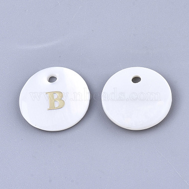 Flat Round White Shell Charms