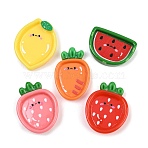 Opaque Resin Imitation Food Cabochons, Fruit, Mixed Color, 17~28x18~24.5x4.5~7mm(RE-CBAA0C5-02)