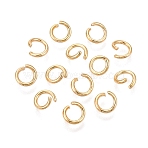 304 Stainless Steel Open Jump Rings, Round, Golden, 6x1mm, Inner Diameter: 4mm, 18 Gauge, About 179pcs/bag(STAS-Q113-6x1.0mm-G-01)