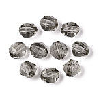 Transparent Acrylic Beads, Faceted Round, Gray, about 8mm long, 8.5mm wide, 7mm thick, hole: 1.5mm, about 1650pcs/500g(PL370Y-10)