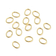 304 Stainless Steel Jump Rings, Closed Jump Rings, Oval, Real 18K Gold Plated, 3.5x4.5x0.5mm, Inner Diameter: 2.5x3.5mm(STAS-F221-46M-G)