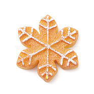 Christmas Opaque Resin & Plastic Imitation Biscuits Decoden Cabochons, Sandy Brown, Snowflake, 24.5x22x4mm(RESI-K019-54H)