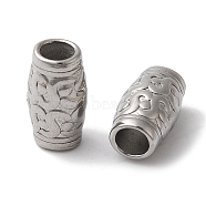 Non-Tarnish 304 Stainless Steel European Beads, Large Hole Beads, Column, Stainless Steel Color, 13x7x7mm, Hole: 4mm(STAS-I305-195P)