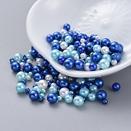 ABS Plastic Imitation Pearl, No Hole Beads, UV Resin Filler, Epoxy Resin Jewelry Making, Round, Royal Blue, 2.3~4.7mm, about 250pcs/bag(X-KY-I005-01C)