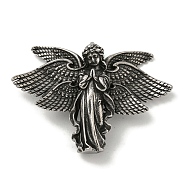 316 Surgical Stainless Steel Pendants, Angel Charm, Antique Silver, 39x40x29mm, Hole: 4mm(STAS-Z073-90AS)