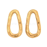 304 Stainless Steel Linking Rings, Textured Teardrop, Golden, 26x13x2.5mm, Inner Diameter: 19.5x7mm(STAS-A095-01G)