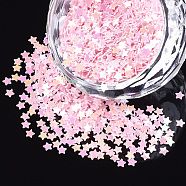 Shining Nail Art Glitter, Manicure Sequins, DIY Sparkly Paillette Tips Nail, Star, Pink, 2.5x2.5x0.3mm(MRMJ-T017-04K)