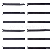 Magic Sticker Reusable Nylon Cable Ties, Self-Adhesive Adjustable Bike Rack Straps, for Earbud Headphones Phones Wire Wrap Management, Black, 306x26x5mm(FIND-WH0111-476)