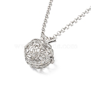 Brass Pendant Necklaces, with Iron Rolo Chains, Apple, 31.89 inch(81cm), Pendant: 31x29.5x20mm(NJEW-P299-A02-P)