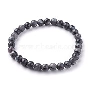 Natural Larvikite Beads Stretch Bracelets, Round, 1-7/8 inch~2-1/8 inch(4.9~5.3cm), Beads: 6~7mm(BJEW-F380-01-A14)