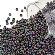 TOHO Round Seed Beads, Japanese Seed Beads, (709) Matte Color Iris Violet, 11/0, 2.2mm, Hole: 0.8mm, about 1110pcs/bottle, 10g/bottle(SEED-JPTR11-0709)