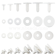 PandaHall Elite 36Sets 6 Style Plastic Doll Joints, Dolls Accessories For DIY Doll Crafts, White, 6sets/style(DIY-PH0006-31)