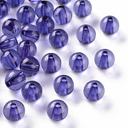 Transparent Acrylic Beads, Round, Medium Slate Blue, 10x9mm, Hole: 2mm, about 940pcs/500g(MACR-S370-A10mm-752)