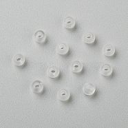 Round Transparent Acrylic Beads, White, Frosted, about 4mm in diameter, hole: 1mm, about 14000 pcs/500g(PL704)