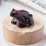 Natural Garnet Carved Healing Frog Figurines, Reiki Energy Stone Display Decorations, 37x32x25mm(PW-WG28161-02)