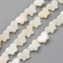 Natural Freshwater Shell Beads Strands, Top Drilled Beads, Butterfly, Seashell Color, 11~12x15~17x3~4mm, Hole: 0.8mm, about 24pcs/strand, 13.78 inch(35cm)(X-SHEL-S276-88)