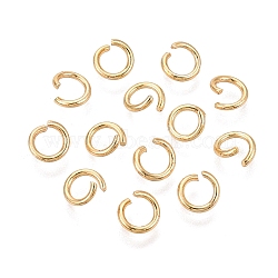304 Stainless Steel Open Jump Rings, Round, Golden, 6x1mm, Inner Diameter: 4mm, 18 Gauge, About 179pcs/bag(STAS-Q113-6x1.0mm-G-01)